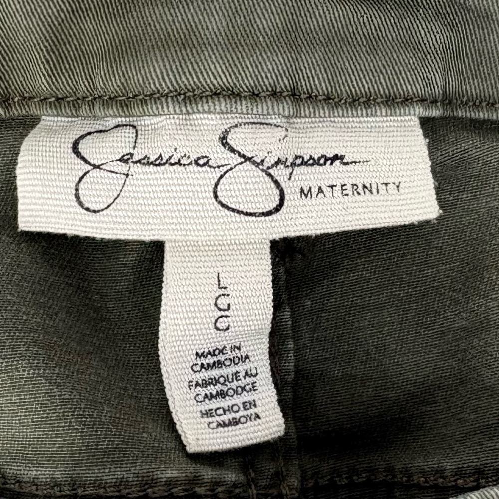 Jessica Simpson Maternity Skinny Jeans Olive Green Under Belly Low Rise Size L - Picture 5 of 10